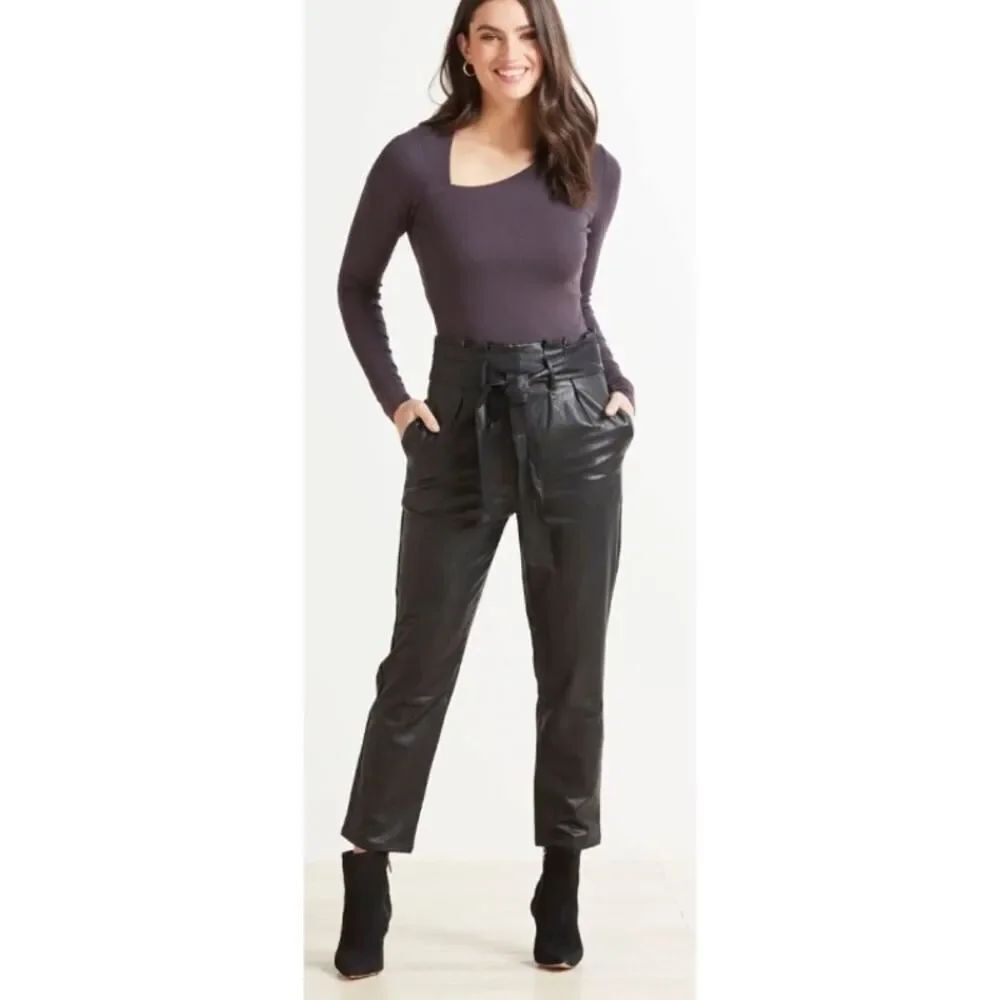 LAMade Brown Asymmetric Rib Top Sz. M